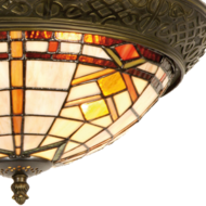 Clayre & Eef | Plafondlamp Tiffany Bruin, Beige ø 38x19 cm E14/max 2x40W | 5LL-5349