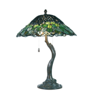 Clayre & Eef | Tiffany Tafellamp Groen ø 47x58 cm E27/max 2x60W | 5LL-5386