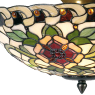 Clayre & Eef | Plafondlamp Tiffany Groen, Rood ø 40x25 cm E14/max 2x40W | 5LL-5419