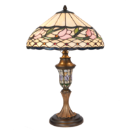Clayre & Eef | Tiffany Tafellamp Beige, Roze ø 40x60 cm E27/max 2x60W | 5LL-5774