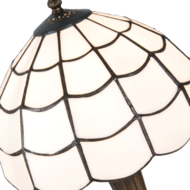 Clayre & Eef | Tiffany Tafellamp Wit, Bruin ø 25x43 cm E27/max 1x40W | 5LL-5936