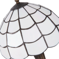 Clayre & Eef | Tiffany Tafellamp Wit, Bruin ø 25x43 cm E27/max 1x40W | 5LL-5936