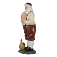 Clayre & Eef | Kerstdecoratie Beeld Kerstman Rood, Beige 11x9x27 cm | 6PR4755
