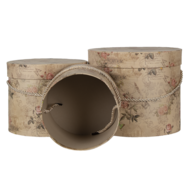 Clayre & Eef | Hoedendoos Set van 3 Beige ø 23x20 / ø 20x17 / ø 17x14 cm | 65012