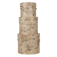 Clayre & Eef | Hoedendoos Set van 3 Beige ø 23x20 / ø 20x17 / ø 17x14 cm | 65012