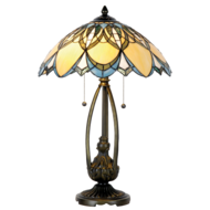 Clayre & Eef | Tiffany Tafellamp Blauw, Beige ø 40x60 cm E27/max 2x60W | 5LL-5320
