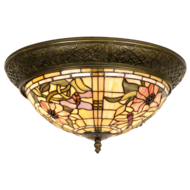 Plafondlamp Tiffany ø 38*19 cm E14/max 2*40W Koperkleurig | 5LL-5350 | Clayre & Eef
