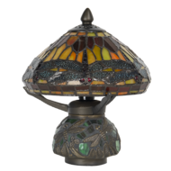 Clayre &amp; Eef   | Tiffany Tafellamp Rood, Bruin &oslash; 22x21 cm E14/max 1x40W | 5LL-9295