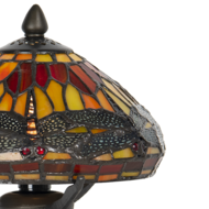 Clayre &amp; Eef   | Tiffany Tafellamp Rood, Bruin &oslash; 22x21 cm E14/max 1x40W | 5LL-9295