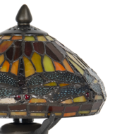 Clayre &amp; Eef   | Tiffany Tafellamp Rood, Bruin &oslash; 22x21 cm E14/max 1x40W | 5LL-9295