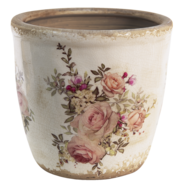 6CE1421XL Bloempot Binnen Roze, Beige ø 16*15 cm ø 16*15 cm Roze | 6CE1421XL | Clayre & Eef