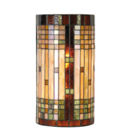 Clayre & Eef | Wandlamp Tiffany Beige, Bruin 20x11x36 cm E14/max 2x40W | 5LL-9112