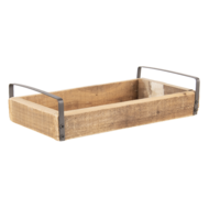 Clayre & Eef | Decoratief Dienblad set van 3 Bruin 35x20x5 / 30x15x5 / 25x10x5 cm | 6H2008