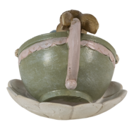 Clayre & Eef | Decoratie Konijn Bruin Groen 11x8x7 cm | 6PR3558