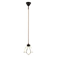 Clayre & Eef | Hanglamp Tiffany Wit, Bruin ø 18x115 cm E14/max 1x25W | 5LL-6223