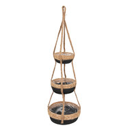 Clayre & Eef | Plantenhanger Binnen Bruin, Zwart ø 24x83 cm | 6RO0572