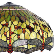 Clayre &amp; Eef   | Lampenkap Tiffany Groen, Rood &oslash; 51x30 cm | 5LL-9200GR