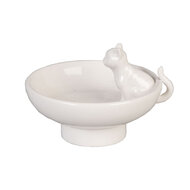 Clayre & Eef | Schaaltje met kat Wit 10x8x6 cm | 6CE0278