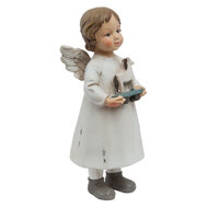 Clayre & Eef | Kerstdecoratie Beeld Engel Wit 6x5x14 cm | 6PR1133