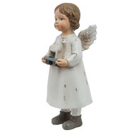 Clayre & Eef | Kerstdecoratie Beeld Engel Wit 6x5x14 cm | 6PR1133