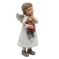 Clayre & Eef | Kerstdecoratie Beeld Engel Wit 6x5x14 cm | 6PR1134