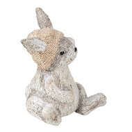 Clayre & Eef | Decoratie Beeld Konijn Grijs 11x9x13 cm | 6PR3493
