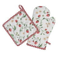 Clayre & Eef | Ovenwant Wit, Rood, Groen 18x30 cm | WIS44