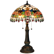 Clayre & Eef | Tiffany Tafellamp Rood, Groen ø 41x67 cm E27/max 2x60w | 5LL-5530