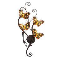 Clayre & Eef | Wandlamp Tiffany Geel, Bruin 32x8x68 cm G4 LED / max 4x2W | 5LL-5979
