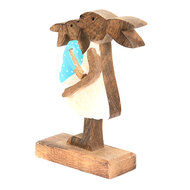 Clayre & Eef | Decoratie Beeld Konijn Bruin, Roze 15x6x22 cm | 6H2152
