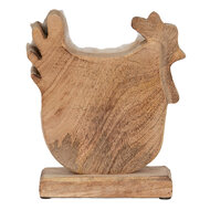 Clayre & Eef | Decoratie Beeld Haan Wit, Bruin 18x5x21 cm | 6H2162L