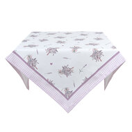 Clayre & Eef | Tafelkleed Wit, Groen, Paars 150x250 cm | LAG05