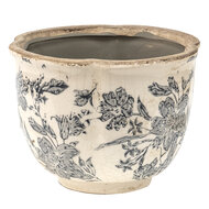 Clayre & Eef | Bloempot Binnen Grijs Beige ø 16x12 cm | 6CE1450S
