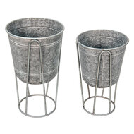 Clayre & Eef | Planthouder Grijs ø 35x31/87 / ø 31x27/76 cm | 6Y4883