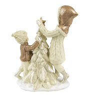 Clayre & Eef | Decoratie Beeld Kinderen Beige 10x5x14 cm | 6PR4797