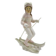 Clayre & Eef | Decoratie Beeld Kind Roze Wit 12x8x19 cm | 6PR3646