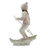 Clayre & Eef | Decoratie Beeld Kind Roze Wit 12x8x19 cm | 6PR3646