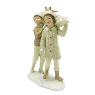 Clayre & Eef | Decoratie Beeld Kinderen Beige Goudkleurig 12x6x15 cm | 6PR4796