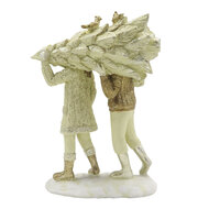 Clayre & Eef | Decoratie Beeld Kinderen Beige Goudkleurig 12x6x15 cm | 6PR4796