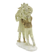 Clayre & Eef | Decoratie Beeld Kinderen Beige Goudkleurig 12x6x15 cm | 6PR4796