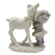 Clayre & Eef | Decoratie Kind met hert Wit 12x6x13 cm | 6PR4812