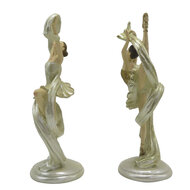 Clayre & Eef | Decoratie Buste Ballerina Beige, Goudkleurig 9x6x18 cm | 6PR4817
