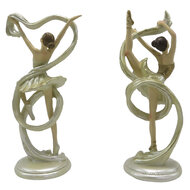 Clayre & Eef | Decoratie Buste Ballerina Beige, Goudkleurig 9x6x18 cm | 6PR4817