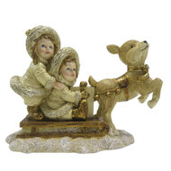 Clayre & Eef | Decoratie Buste Kinderen Goudkleurig 16x7x12 cm | 6PR4822