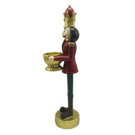 Clayre & Eef | Kerstdecoratie Beeld Notenkraker Rood Goudkleurig 9x7x30 cm | 6PR4835