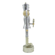 Clayre & Eef | Kerstdecoratie Beeld Notenkraker Zilverkleurig 6x6x24 cm | 6PR4839