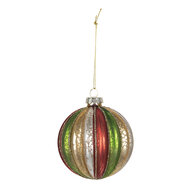 Clayre & Eef | Kerstballen set van 4 Meerkleurig ø 8x8 cm | 6GL2737