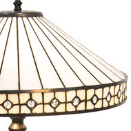 Clayre & Eef | Tiffany Tafellamp Wit Beige ø 40x58 cm E27/max 2x60W | 5LL-5984