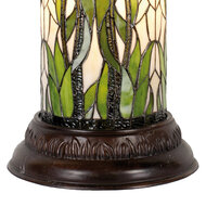 Clayre & Eef | Zuil Tiffany Groen, Wit ø 31x78 cm E27/max 1x60W | 5LL-5539