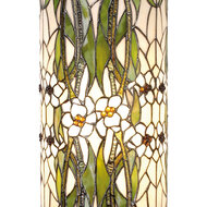 Clayre & Eef | Zuil Tiffany Groen, Wit ø 31x78 cm E27/max 1x60W | 5LL-5539